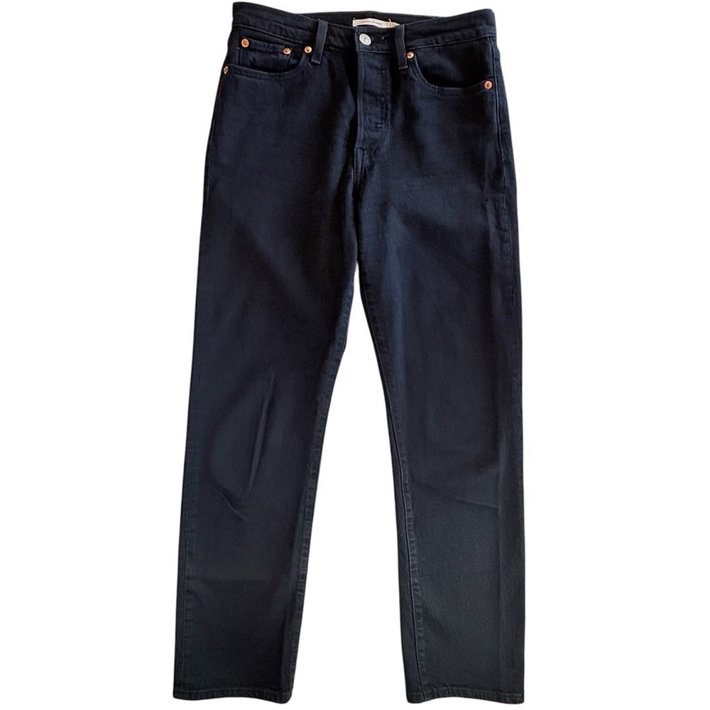 Levi's Wedgie‎ Straight Jeans Womens 26 Black High Rise Button Fly 34964-0023